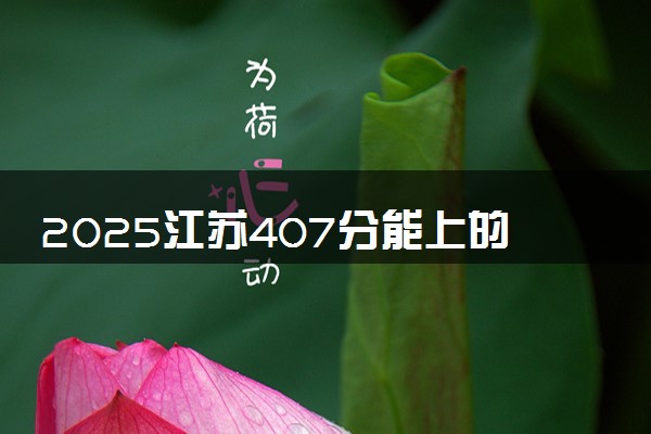 2025江苏407分能上的大学有哪些 可以报考院校名单