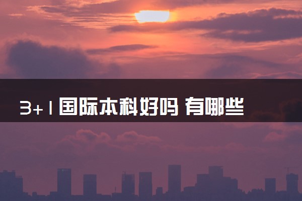 3+1国际本科好吗 有哪些院校和专业值得读