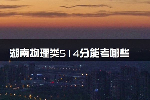 湖南物理类514分能考哪些大学 2025考生稳上的大学名单