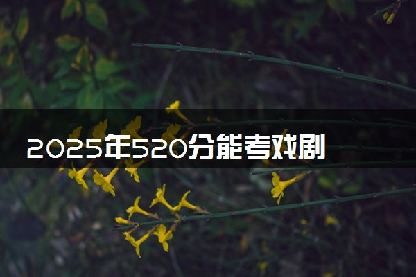 2025年520分能考戏剧影视文学专业吗 520分戏剧影视文学专业大学推荐