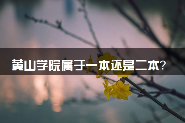 黄山学院属于一本还是二本？本科一批、二批的区别及报考建议