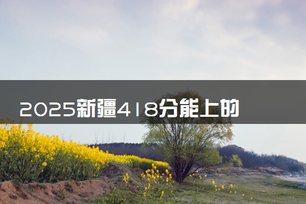 2025新疆418分能上的大学有哪些 可以报考院校名单