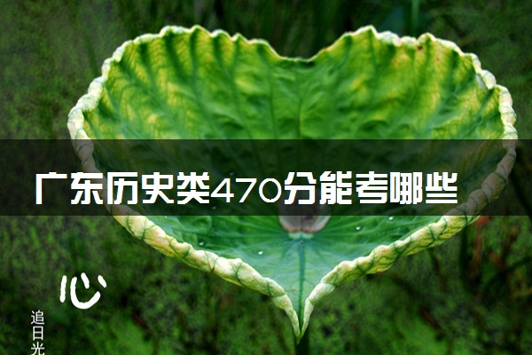 广东历史类470分能考哪些大学 2025考生稳上的大学名单