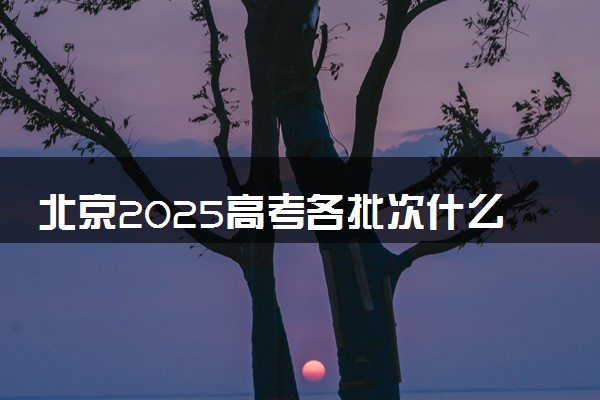 北京2025高考各批次什么时候填报志愿 有几天时间