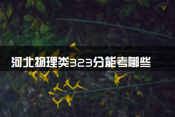 河北物理类323分能考哪些大学 2025考生稳上的大学名单