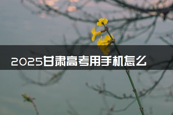 2025甘肃高考用手机怎么填报志愿 附入口及方法流程