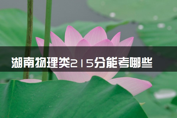 湖南物理类215分能考哪些大学 2025考生稳上的大学名单