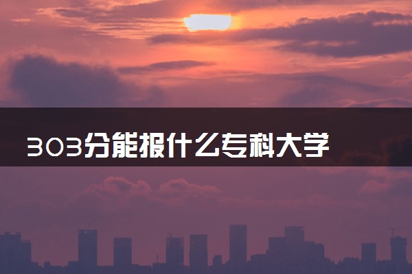 303分能报什么专科大学 2025推荐院校