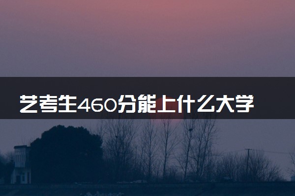 艺考生460分能上什么大学（2025考生参考）