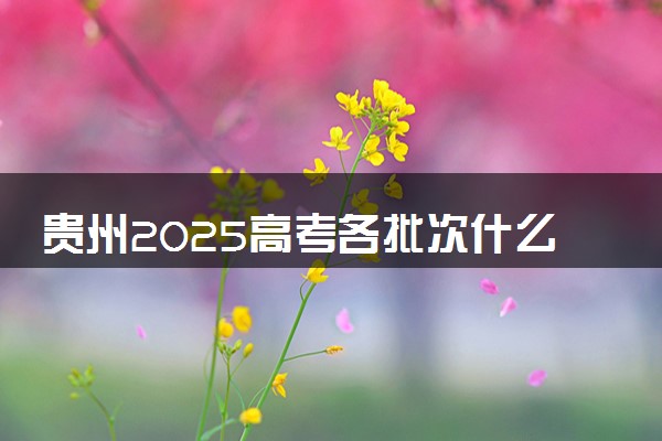 贵州2025高考各批次什么时候填报志愿 有几天时间
