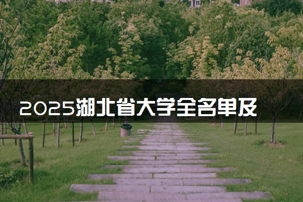 2025湖北省大学全名单及排名 一本二本大学+985/211汇总
