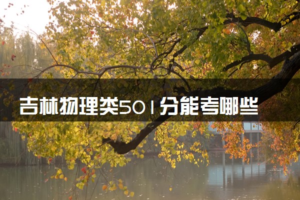 吉林物理类501分能考哪些大学 2025考生稳上的大学名单