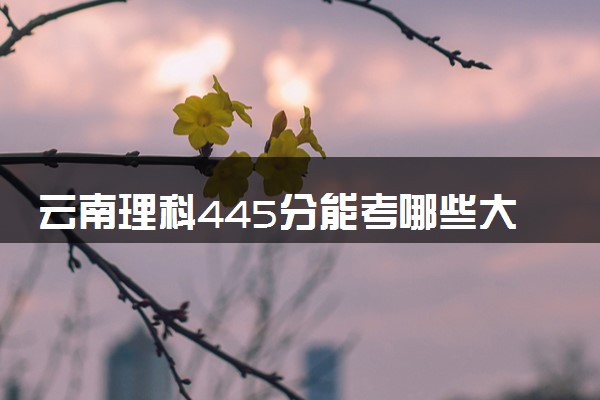 云南理科445分能考哪些大学 2025考生稳上的大学名单