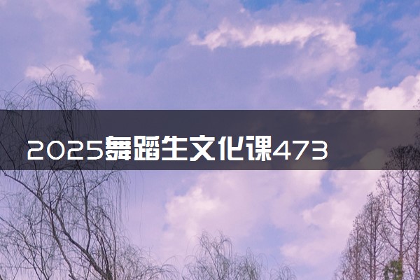 2025舞蹈生文化课473分能上中南民族大学吗