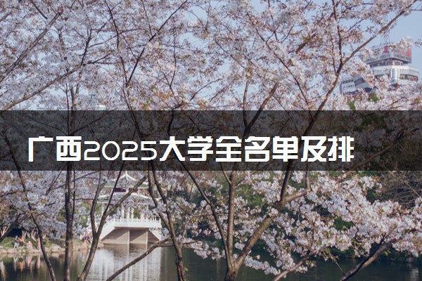 广西2025大学全名单及排名 一本二本大学+985/211汇总