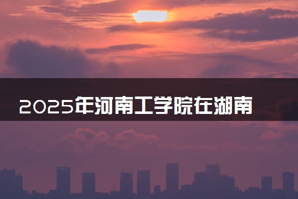 2025年河南工学院在湖南招生代码：4134 专业代码及报考指南