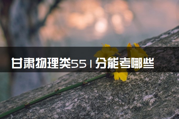甘肃物理类551分能考哪些大学 2025考生稳上的大学名单