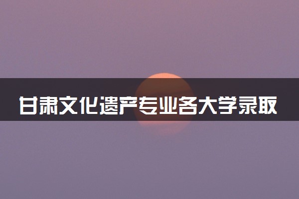甘肃文化遗产专业各大学录取分数线：最低511分能上 开设院校及位次