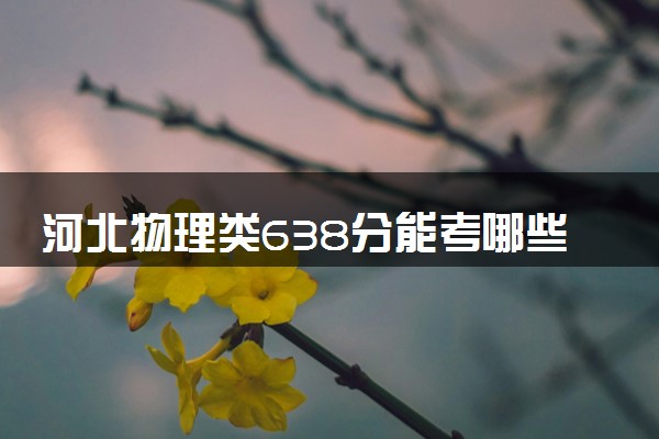 河北物理类638分能考哪些大学 2025考生稳上的大学名单