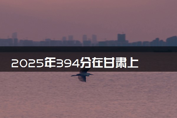 2025年394分在甘肃上什么大学好 近三年录取分数线是多少