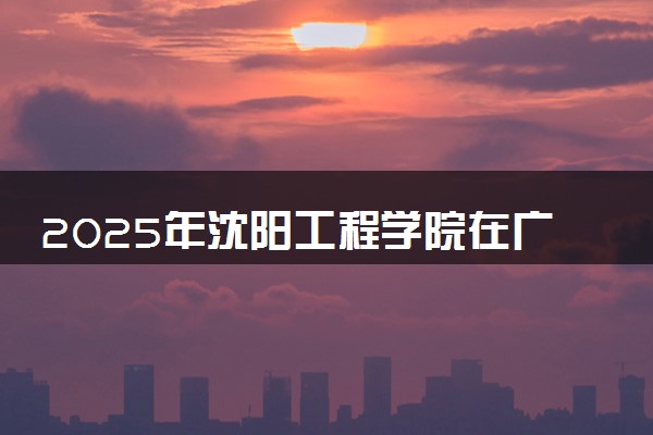 2025年沈阳工程学院在广东招生代码：11632 专业代码及报考指南