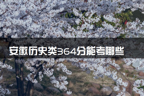安徽历史类364分能考哪些大学 2025考生稳上的大学名单