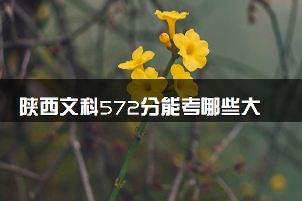 陕西文科572分能考哪些大学 2025考生稳上的大学名单