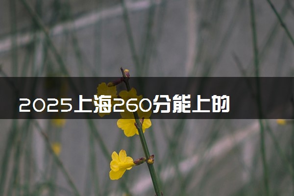 2025上海260分能上的大学有哪些 可以报考院校名单