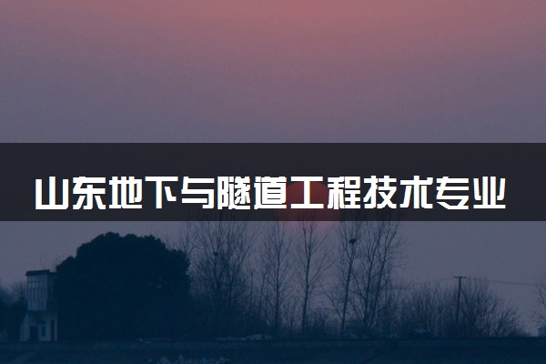 山东地下与隧道工程技术专业各大学录取分数线：最低380分能上 开设院校及位次