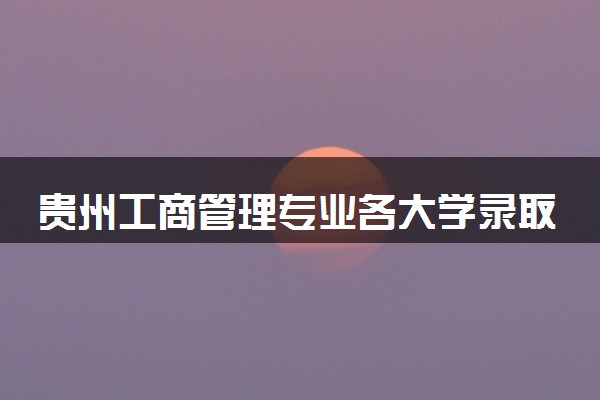贵州工商管理专业各大学录取分数线：最低380分能上 开设院校及位次