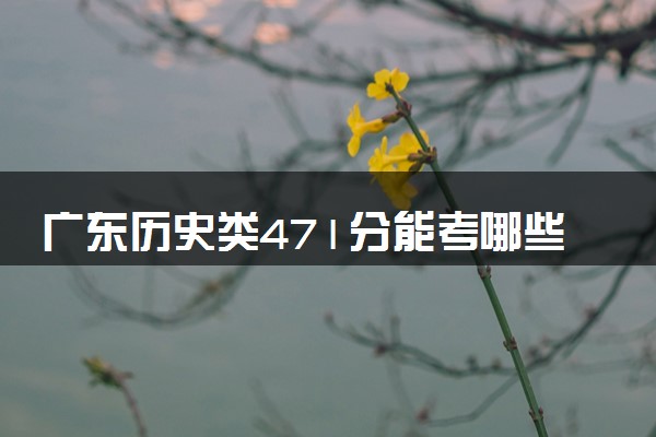 广东历史类471分能考哪些大学 2025考生稳上的大学名单