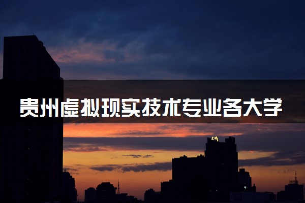 贵州虚拟现实技术专业各大学录取分数线：最低381分能上 开设院校及位次