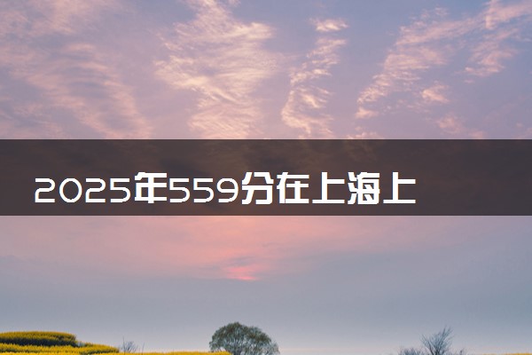 2025年559分在上海上什么大学好 近三年录取分数线是多少