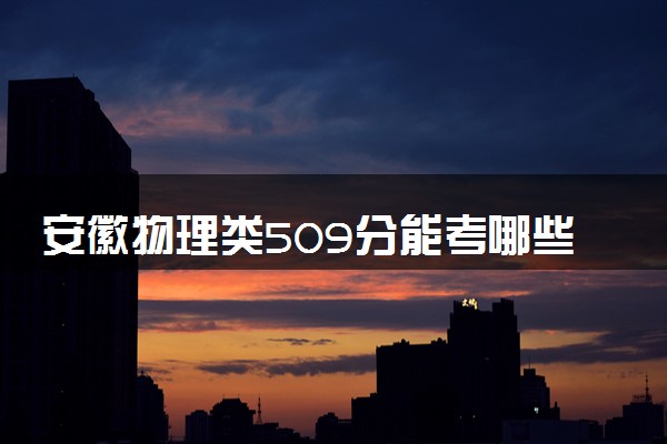 安徽物理类509分能考哪些大学 2025考生稳上的大学名单