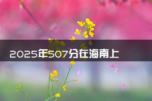 2025年507分在海南上什么大学好 近三年录取分数线是多少