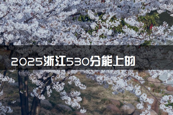 2025浙江530分能上的大学有哪些 可以报考院校名单