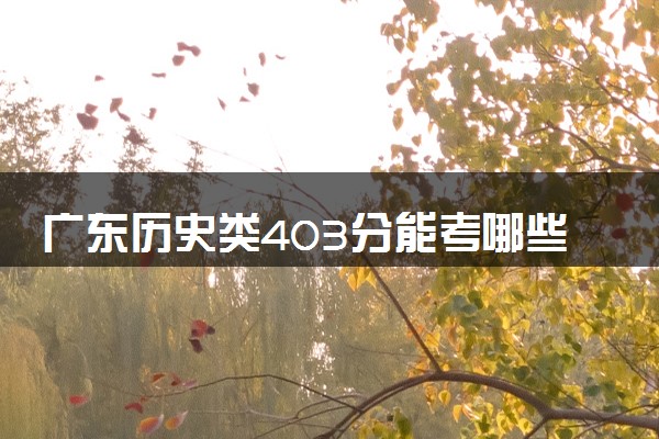 广东历史类403分能考哪些大学 2025考生稳上的大学名单