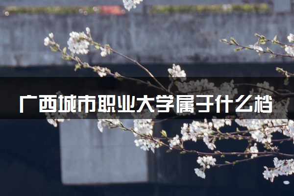 广西城市职业大学属于什么档次 学校好不好