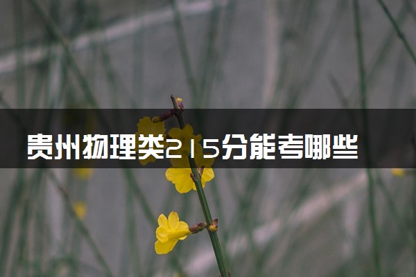 贵州物理类215分能考哪些大学 2025考生稳上的大学名单
