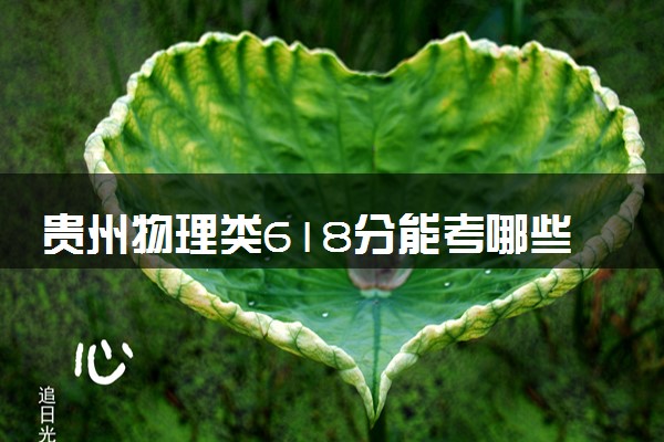 贵州物理类618分能考哪些大学 2025考生稳上的大学名单