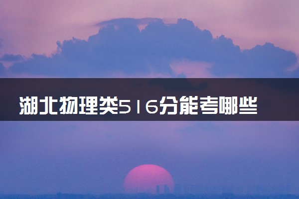 湖北物理类516分能考哪些大学 2025考生稳上的大学名单