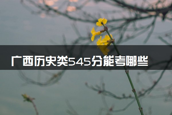 广西历史类545分能考哪些大学 2025考生稳上的大学名单