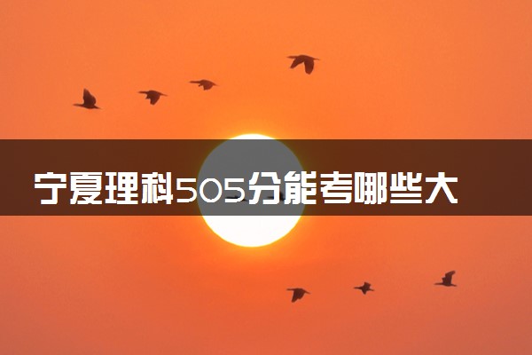 宁夏理科505分能考哪些大学 2025考生稳上的大学名单