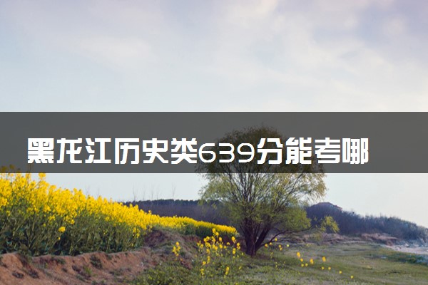 黑龙江历史类639分能考哪些大学 2025考生稳上的大学名单