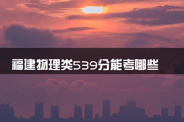福建物理类539分能考哪些大学 2025考生稳上的大学名单