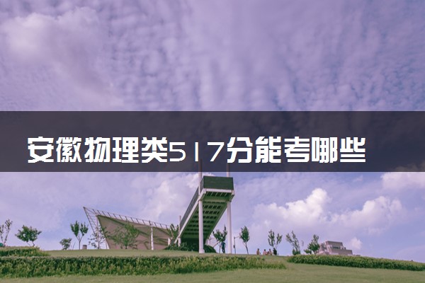 安徽物理类517分能考哪些大学 2025考生稳上的大学名单