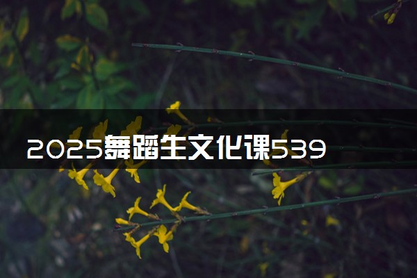 2025舞蹈生文化课539分能上广东药科大学吗