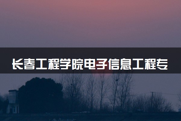 长春工程学院电子信息工程专业怎么样 录取分数线多少