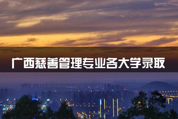 广西慈善管理专业各大学录取分数线：最低413分能上 开设院校及位次