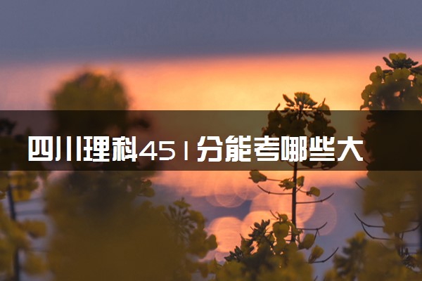 四川理科451分能考哪些大学 2025考生稳上的大学名单